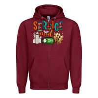 Burgundy service mode on Zipper Hoodie - NancyCooperArtShop