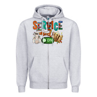 Heather Grey service mode on Zipper Hoodie - NancyCooperArtShop