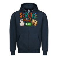 Navy service mode on Zipper Hoodie - NancyCooperArtShop