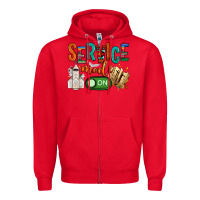 Red service mode on Zipper Hoodie - NancyCooperArtShop
