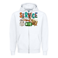 White service mode on Zipper Hoodie - NancyCooperArtShop