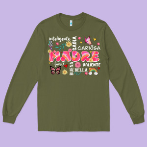 Ella Es Mama Long Sleeve Tee Designed By Jahusdesignshop