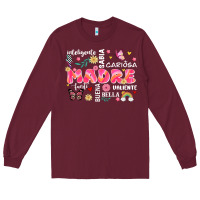 Burgundy ella es mama Long Sleeve Tee - JahusDesignShop