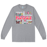 Heather Grey ella es mama Long Sleeve Tee - JahusDesignShop