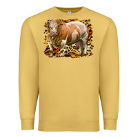 Antique Gold western simmental bull Premium Sweatshirt - LillyAllenDesigns