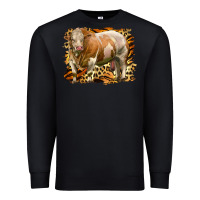 Black western simmental bull Premium Sweatshirt - LillyAllenDesigns