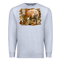 Heather Grey western simmental bull Premium Sweatshirt - LillyAllenDesigns
