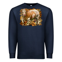 Navy western simmental bull Premium Sweatshirt - LillyAllenDesigns