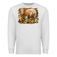 Oatmeal Heather western simmental bull Premium Sweatshirt - LillyAllenDesigns
