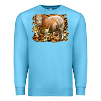 Ocean Blue western simmental bull Premium Sweatshirt - LillyAllenDesigns