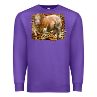 Purple western simmental bull Premium Sweatshirt - LillyAllenDesigns