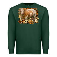 Sports Green western simmental bull Premium Sweatshirt - LillyAllenDesigns