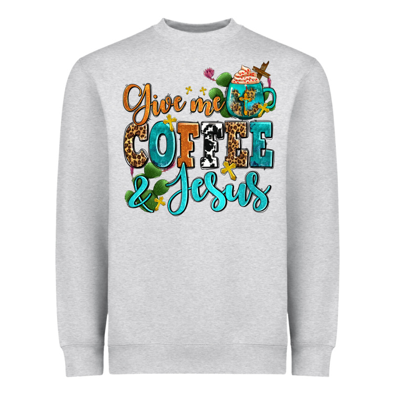 Gıve Me Coffee And Jesus Heavyweight Sweatshirt by AdoDesignShop | Teevron