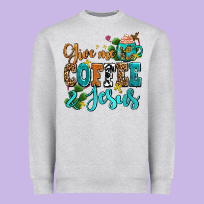 Gıve Me Coffee And Jesus Heavyweight Sweatshirt Designed By Adodesignshop