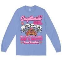 Colony Blue As A Sagittarius Girl I Was Born With My Heart On My Sleeve And  Mouth Long Sleeve Tee - Jasminsmagicworld
