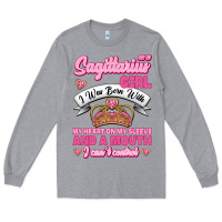 Heather Grey As A Sagittarius Girl I Was Born With My Heart On My Sleeve And  Mouth Long Sleeve Tee - Jasminsmagicworld