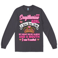 Smoke As A Sagittarius Girl I Was Born With My Heart On My Sleeve And  Mouth Long Sleeve Tee - Jasminsmagicworld