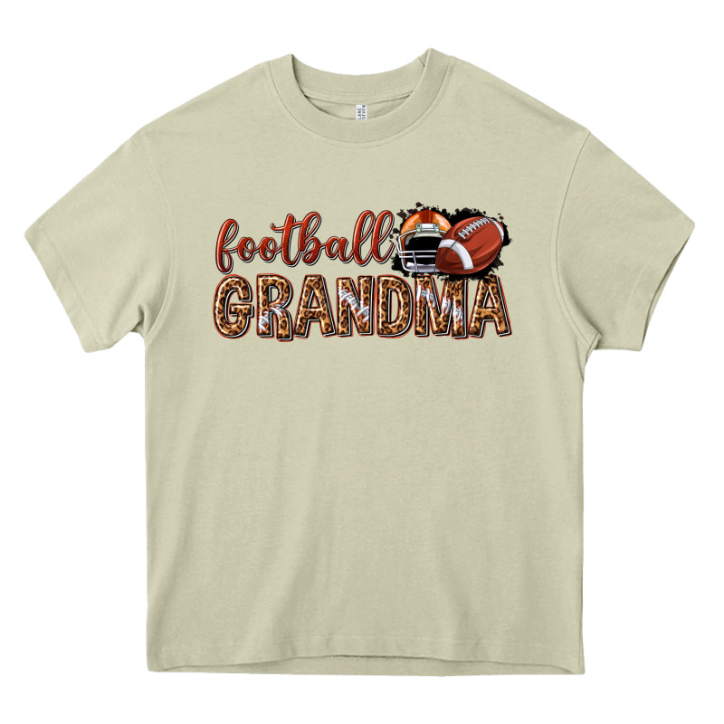 Football Grandma With Leopard Heavy Core Tee by texasbilliewilder | Teevron