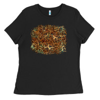 Black leopard tooled leather turquoise Ladies Tee - RanaPortraitStore