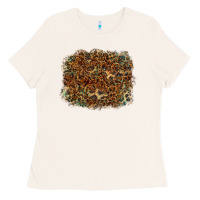 Bone leopard tooled leather turquoise Ladies Tee - RanaPortraitStore