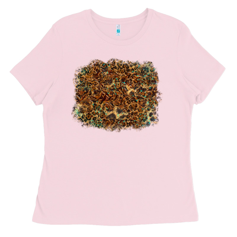 Leopard Tooled Leather Turquoise Ladies Tee by RanaPortraitStore | Teevron