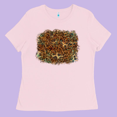 Ladies Tee leopard tooled leather turquoise