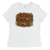 White leopard tooled leather turquoise Ladies Tee - RanaPortraitStore