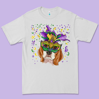 Premium Tee mardi gras  mask beagle