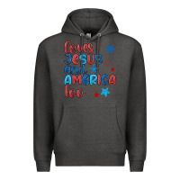 Charcoal Heather love jesus and america too Premium Hoodie - JahusDesignShop
