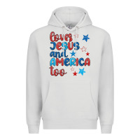 Dove Grey love jesus and america too Premium Hoodie - JahusDesignShop