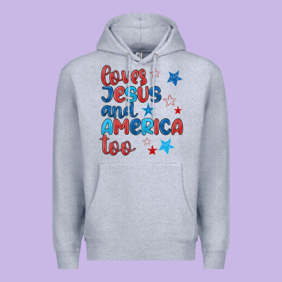 Love Jesus And America Too Premium Hoodie Designed By Jahusdesignshop