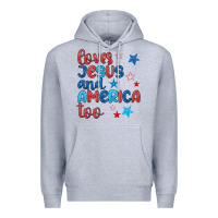 Heather Grey love jesus and america too Premium Hoodie - JahusDesignShop