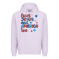 Lilac love jesus and america too Premium Hoodie - JahusDesignShop