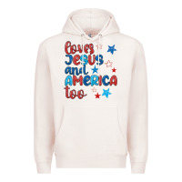 Pale Pink love jesus and america too Premium Hoodie - JahusDesignShop