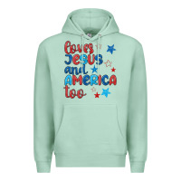 Seafoam love jesus and america too Premium Hoodie - JahusDesignShop
