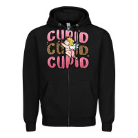 Black cupid cupid cupid valentine's day Zipper Hoodie - MaliasSmallBusiness