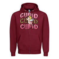 Burgundy cupid cupid cupid valentine's day Zipper Hoodie - MaliasSmallBusiness