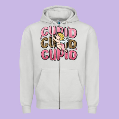 Cupid Cupid Cupid Valentine's Day Zipper Hoodie Designed By Maliassmallbusiness