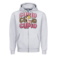 Heather Grey cupid cupid cupid valentine's day Zipper Hoodie - MaliasSmallBusiness
