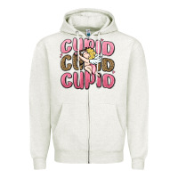 Oatmeal Heather cupid cupid cupid valentine's day Zipper Hoodie - MaliasSmallBusiness