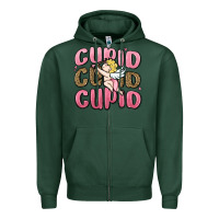 Sports Green cupid cupid cupid valentine's day Zipper Hoodie - MaliasSmallBusiness