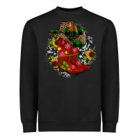 Black Christmas Cowboy Boots Heavyweight Sweatshirt - JahusDesignShop