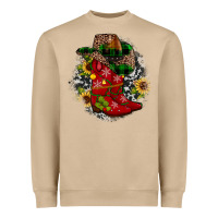 Christmas Cowboy Boots Heavyweight Sweatshirt | Teevron