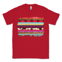 Red aztec western leopard cowhide background Classic Tee - AdoDesignShop