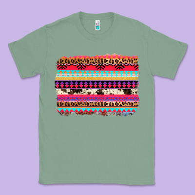 Aztec Western Leopard Cowhide Background Classic Tee Designed By Adodesignshop