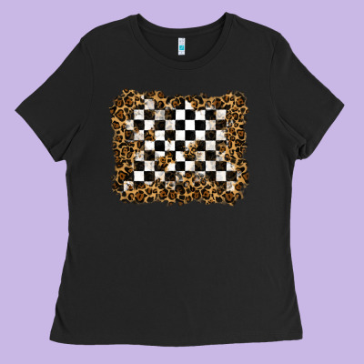 Ladies Tee racing leopard background