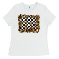 White racing leopard background Ladies Tee - RanaPortraitStore