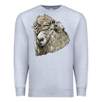 Heather Grey lincoln sheep head Premium Sweatshirt - LillyAllenDesigns