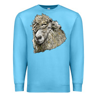 Ocean Blue lincoln sheep head Premium Sweatshirt - LillyAllenDesigns