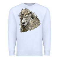 White lincoln sheep head Premium Sweatshirt - LillyAllenDesigns